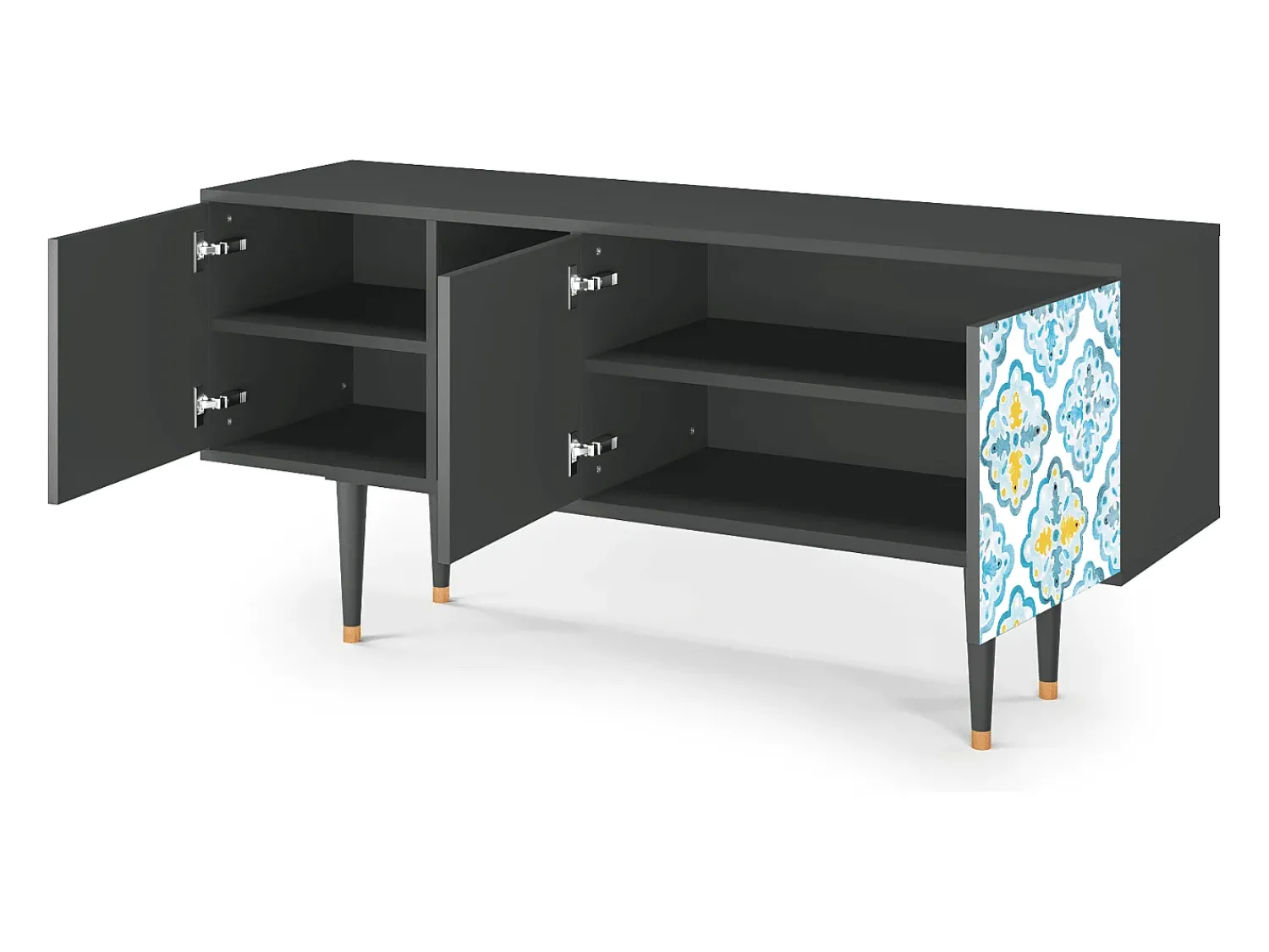 Móvel De Tv* Mueble de TV - 150х69х41 cm - T5 - Portugese tiles, Antracite Cinza antracite
