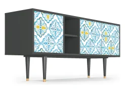 Móvel De Tv* Mueble de TV - 150х69х41 cm - T5 - Portugese tiles, Antracite Cinza antracite