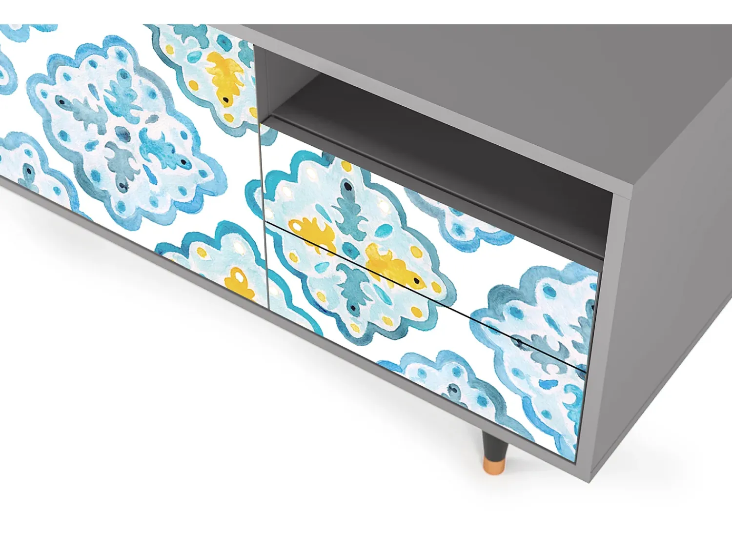 Móvel De Tv* Mueble de TV - 125х56х41 cm - T7 - Portugese tiles, Cinza Cinzento