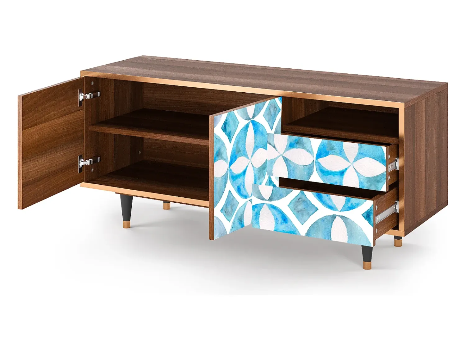 Online Mueble de TV - 125х56х41 cm - T7 - Porto Mood, Nogueira Castanho
