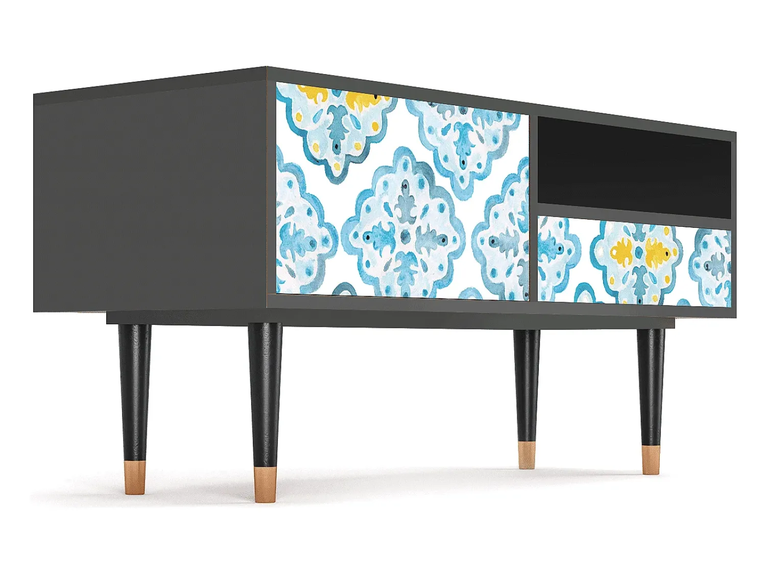 Móvel De Tv* Mueble de TV - 115х59х48 cm - T3 - Portugese tiles, Antracite Cinza antracite