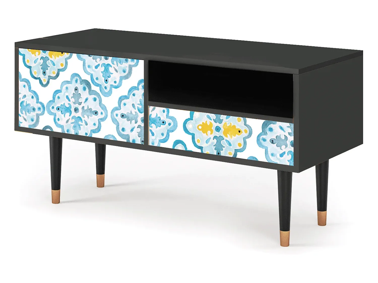 Móvel De Tv* Mueble de TV - 115х59х48 cm - T3 - Portugese tiles, Antracite Cinza antracite