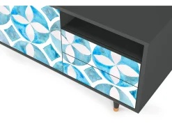 Móvel De Tv* Mueble de TV - 125х56х41 cm - T7 - Porto Mood, Antracite Cinza antracite
