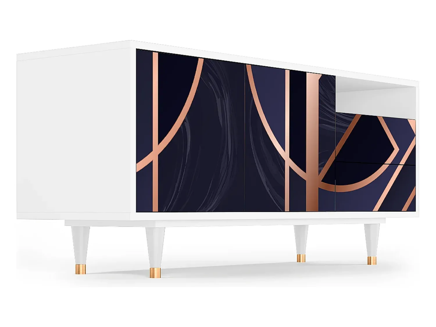 Sale Mueble de TV - 125х56х41 cm - T7 - Purple Temple, Branco Bege