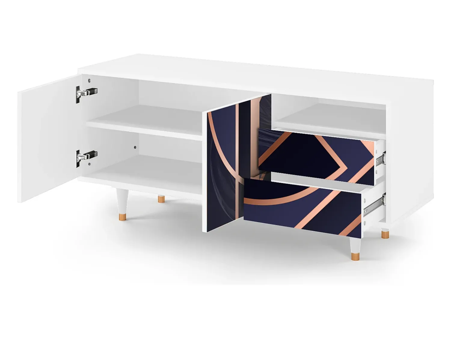 Sale Mueble de TV - 125х56х41 cm - T7 - Purple Temple, Branco Bege