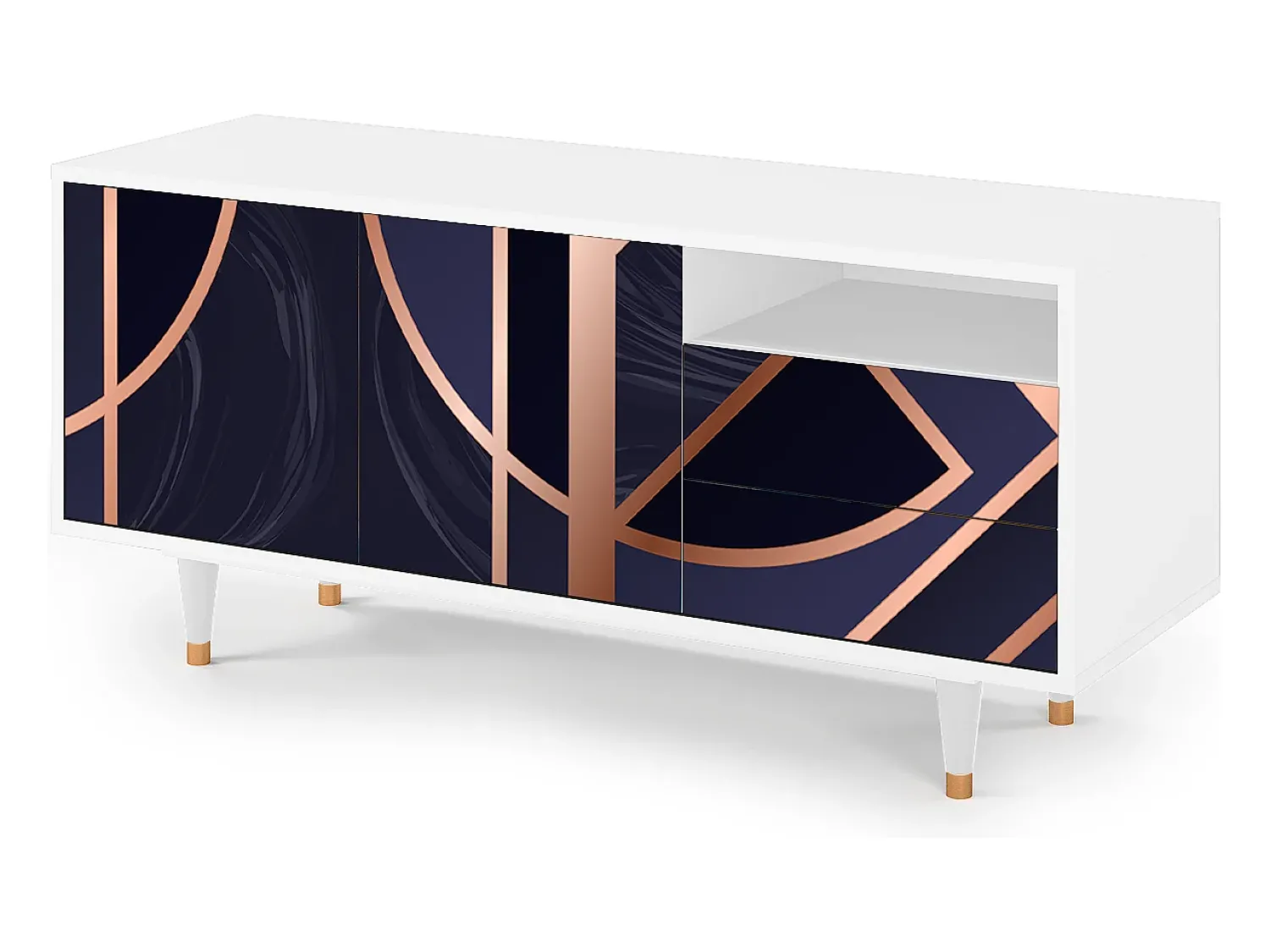 Sale Mueble de TV - 125х56х41 cm - T7 - Purple Temple, Branco Bege