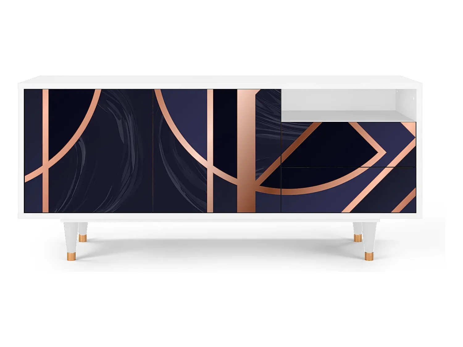 Sale Mueble de TV - 125х56х41 cm - T7 - Purple Temple, Branco Bege
