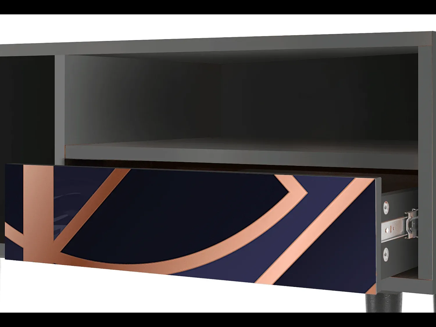 Móvel De Tv* Mueble de TV - 115х59х48 cm - T3 - Purple Temple, Antracite Cinza antracite