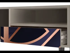 Móvel De Tv* Mueble de TV - 115х59х48 cm - T3 - Purple Temple, Areia Bege