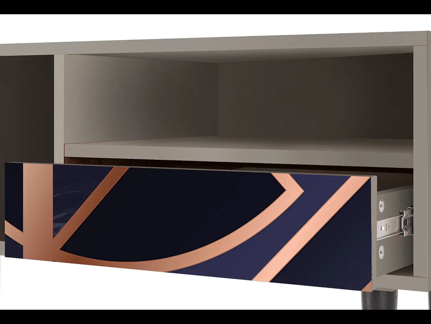 Móvel De Tv* Mueble de TV - 115х59х48 cm - T3 - Purple Temple, Areia Bege