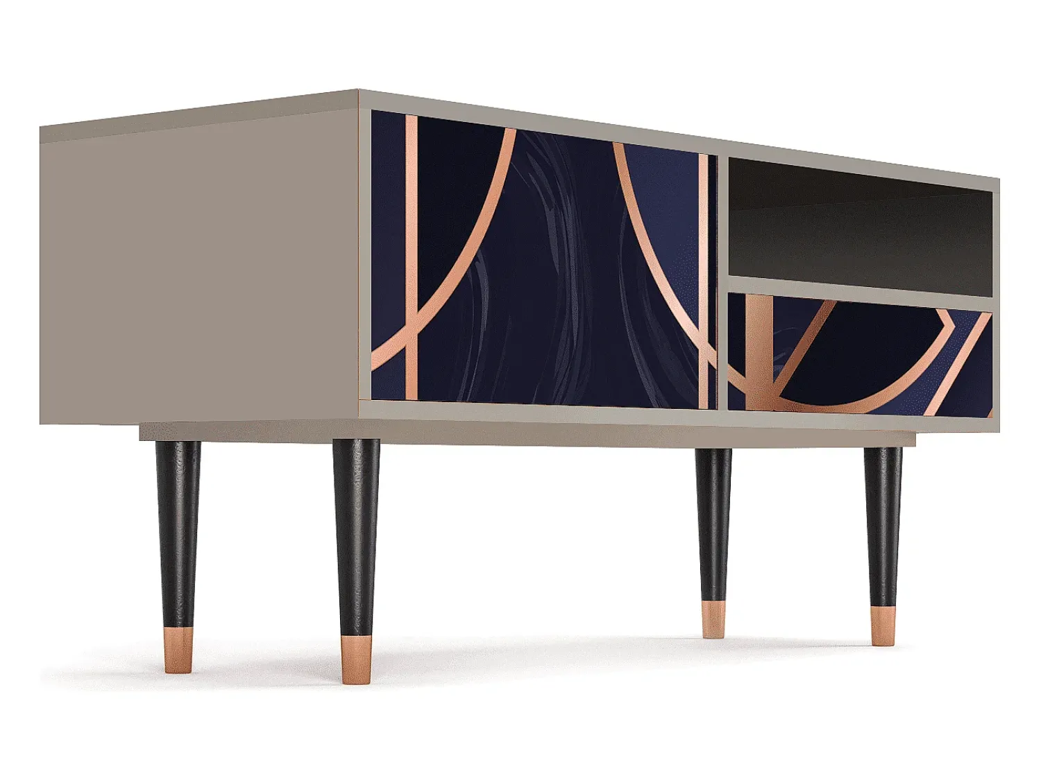 Móvel De Tv* Mueble de TV - 115х59х48 cm - T3 - Purple Temple, Areia Bege