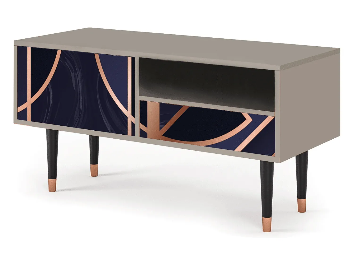 Móvel De Tv* Mueble de TV - 115х59х48 cm - T3 - Purple Temple, Areia Bege