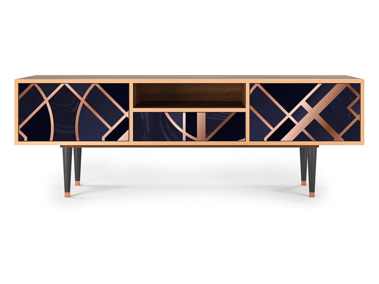 Móvel De Tv* Mueble de TV - 170х59х41 cm - T6 - Purple Temple, Nogueira Castanho