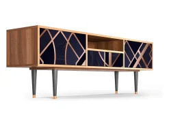 Móvel De Tv* Mueble de TV - 170х59х41 cm - T6 - Purple Temple, Nogueira Castanho