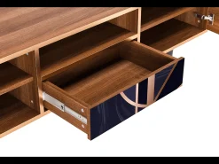 Móvel De Tv* Mueble de TV - 170х59х41 cm - T6 - Purple Temple, Nogueira Castanho