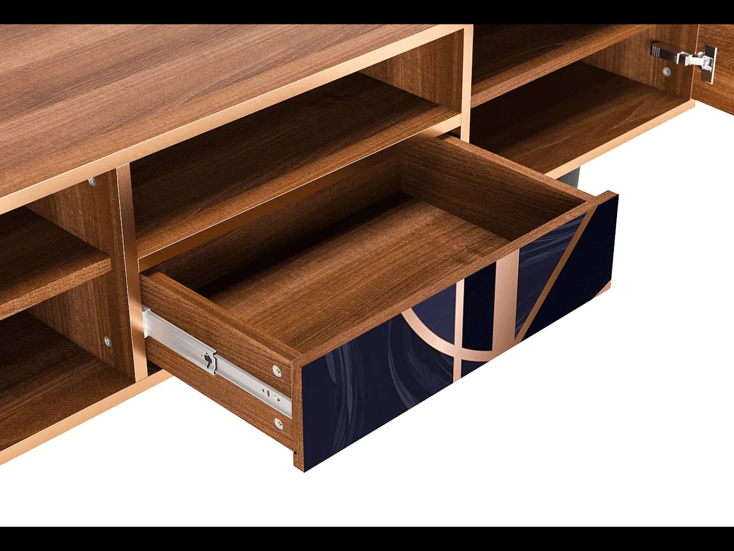 Móvel De Tv* Mueble de TV - 170х59х41 cm - T6 - Purple Temple, Nogueira Castanho