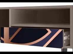 New Mueble de TV - 115х59х48 cm - T3 - Purple Temple, Latte Bege