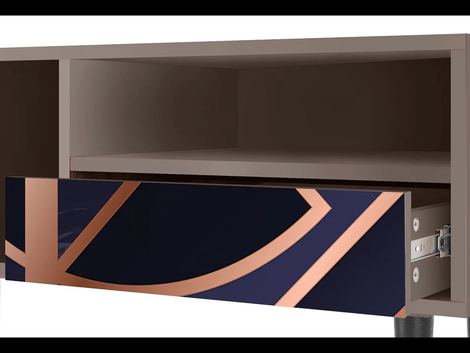 New Mueble de TV - 115х59х48 cm - T3 - Purple Temple, Latte Bege