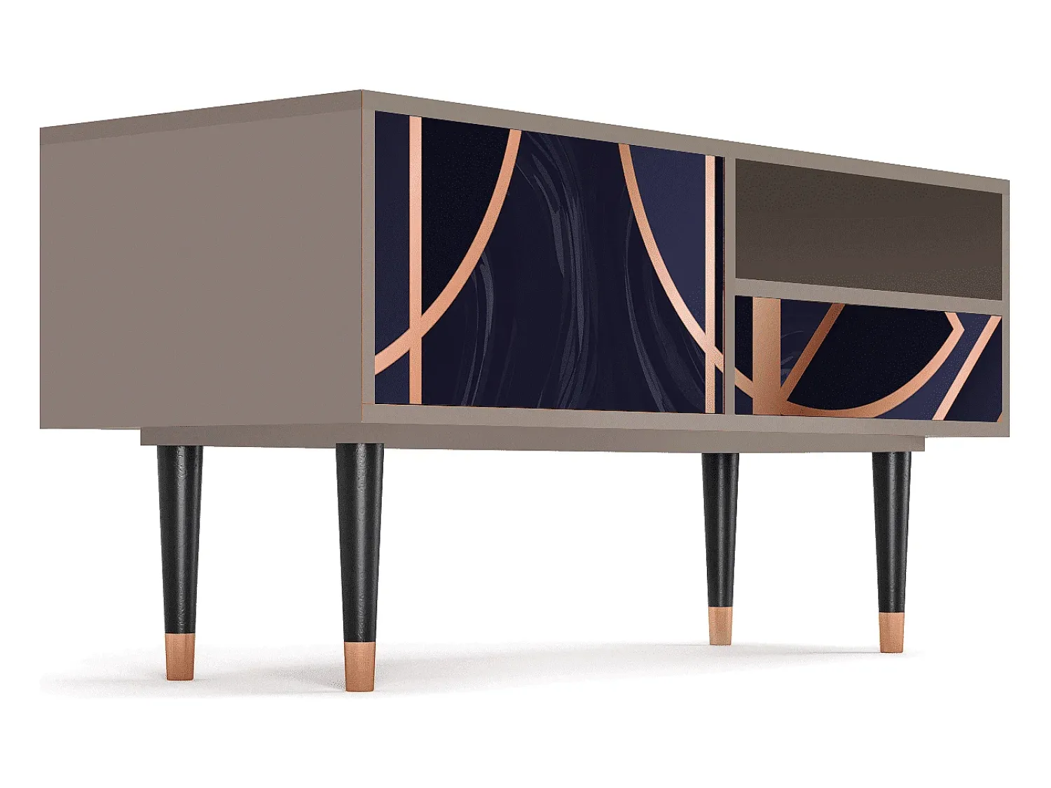 New Mueble de TV - 115х59х48 cm - T3 - Purple Temple, Latte Bege