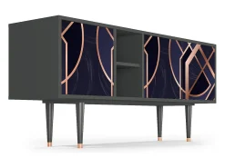 Móvel De Tv* Mueble de TV - 150х69х41 cm - T5 - Purple Temple, Antracite Cinza antracite