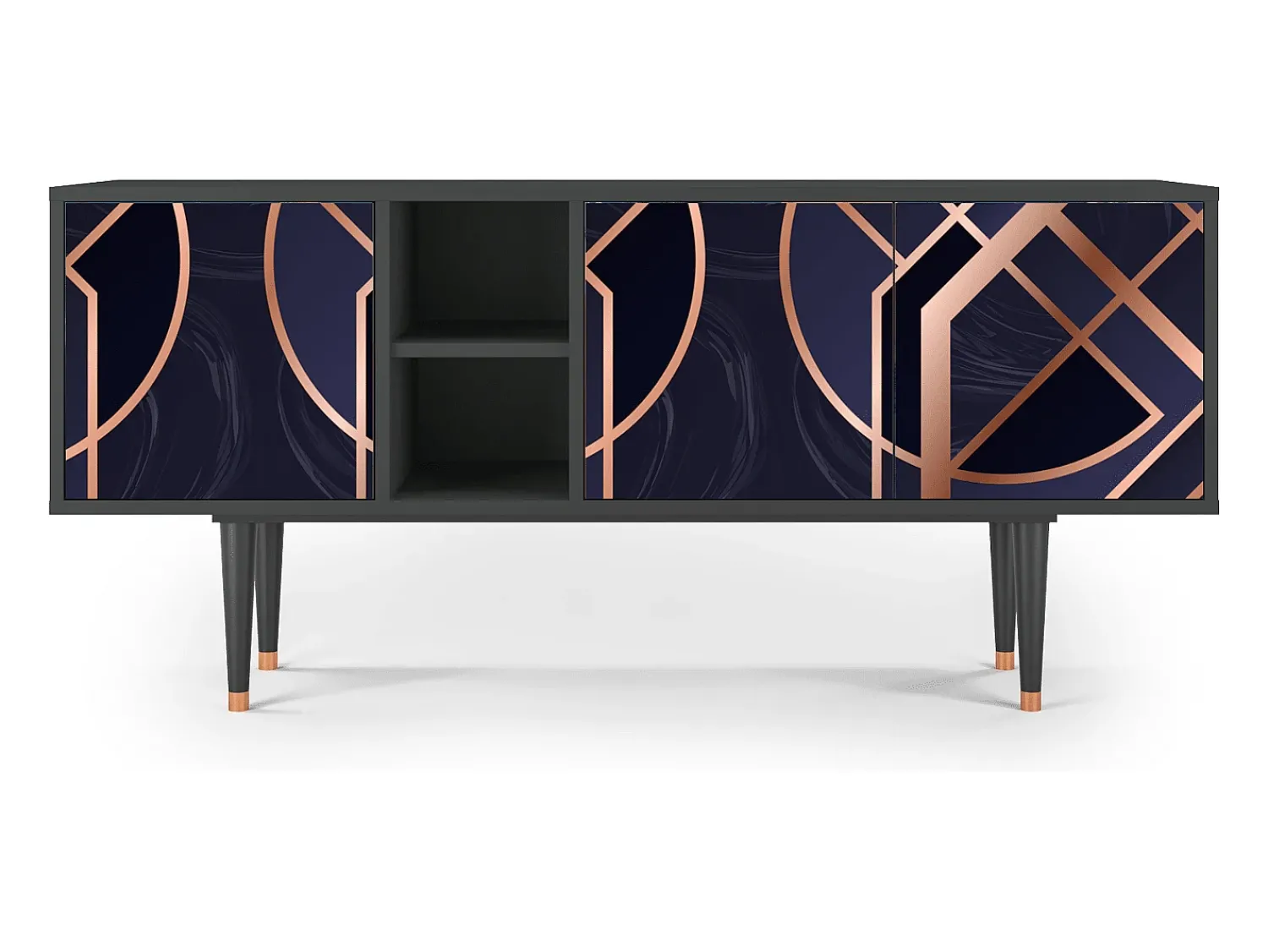 Móvel De Tv* Mueble de TV - 150х69х41 cm - T5 - Purple Temple, Antracite Cinza antracite
