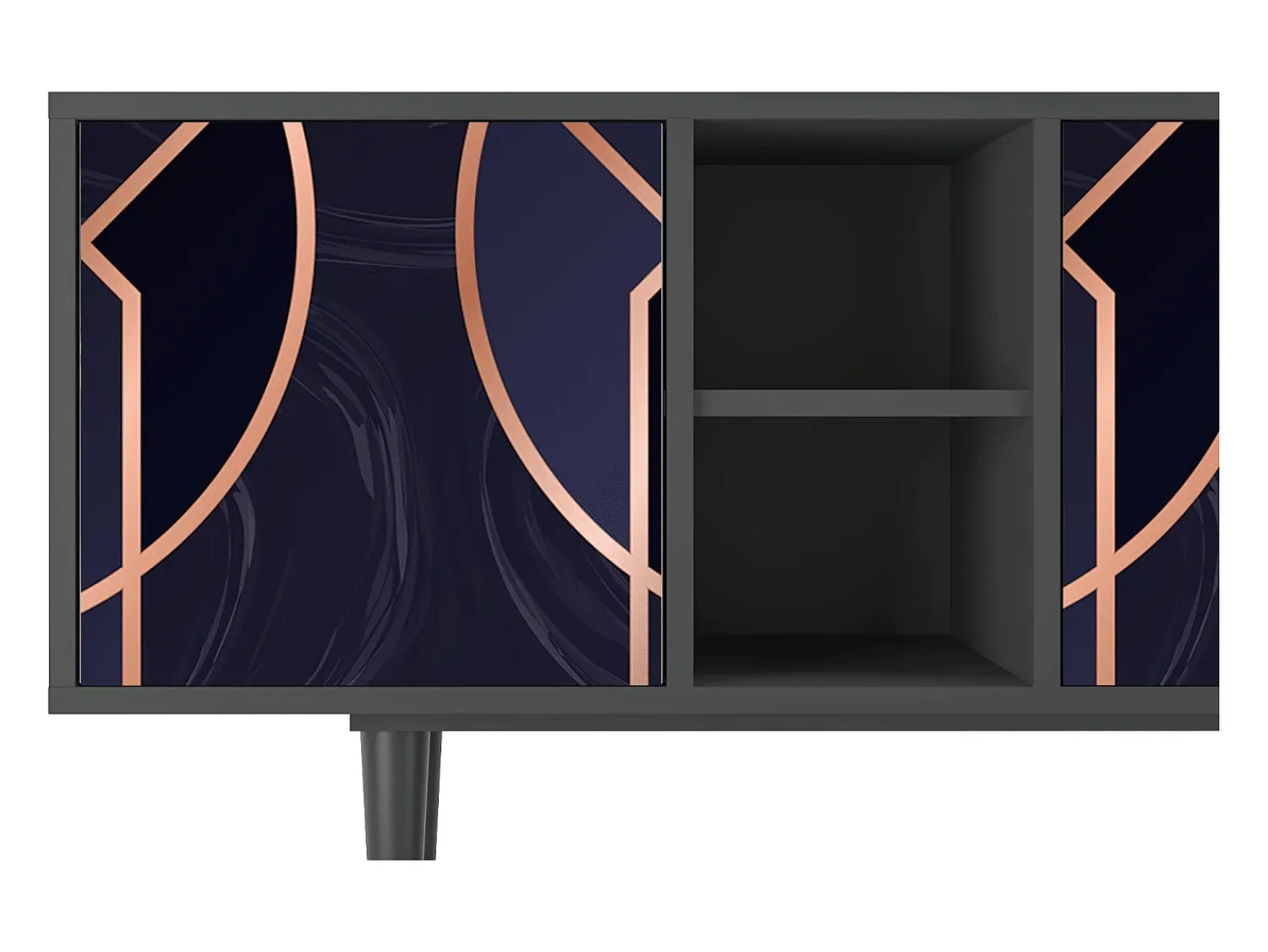Móvel De Tv* Mueble de TV - 150х69х41 cm - T5 - Purple Temple, Antracite Cinza antracite