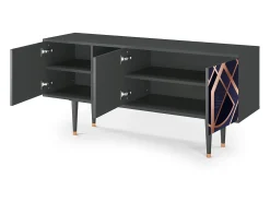 Móvel De Tv* Mueble de TV - 150х69х41 cm - T5 - Purple Temple, Antracite Cinza antracite