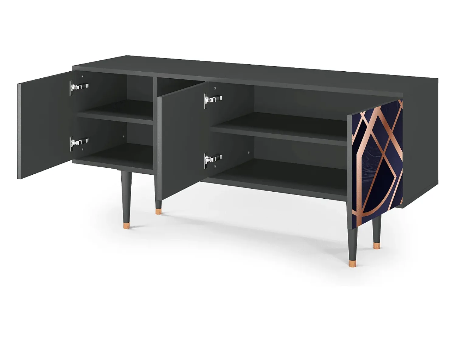 Móvel De Tv* Mueble de TV - 150х69х41 cm - T5 - Purple Temple, Antracite Cinza antracite