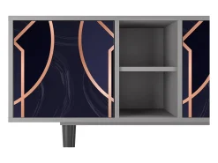 Móvel De Tv* Mueble de TV - 150х69х41 cm - T5 - Purple Temple, Cinza Cinzento