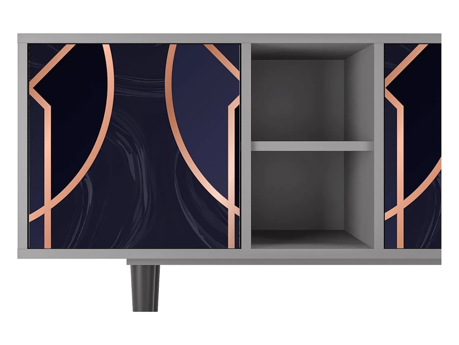 Móvel De Tv* Mueble de TV - 150х69х41 cm - T5 - Purple Temple, Cinza Cinzento