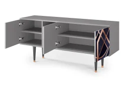 Móvel De Tv* Mueble de TV - 150х69х41 cm - T5 - Purple Temple, Cinza Cinzento