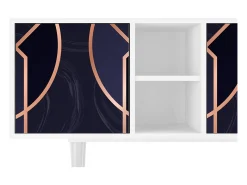 Móvel De Tv* Mueble de TV - 150х69х41 cm - T5 - Purple Temple, Branco Bege