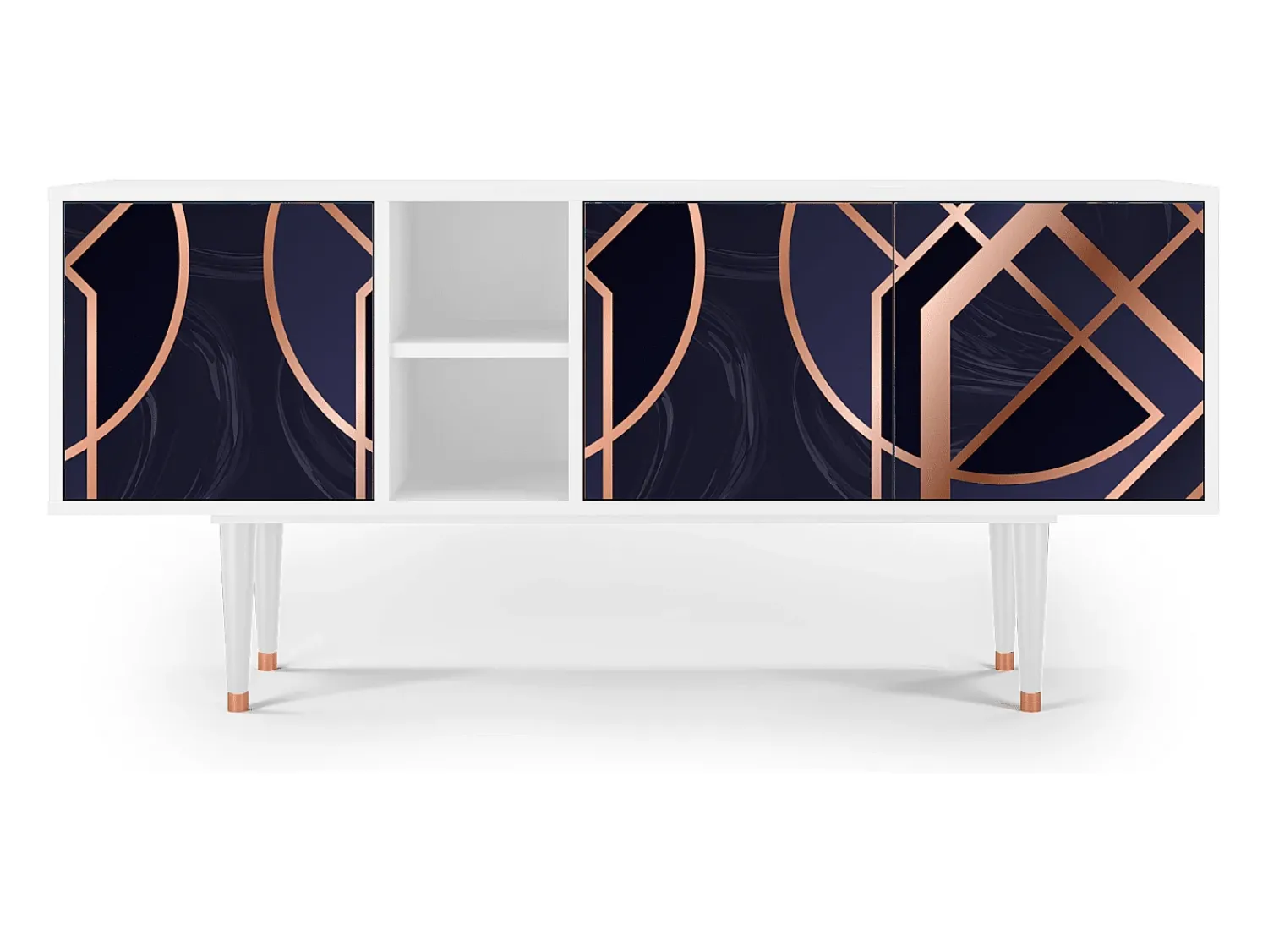 Móvel De Tv* Mueble de TV - 150х69х41 cm - T5 - Purple Temple, Branco Bege