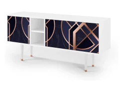 Móvel De Tv* Mueble de TV - 150х69х41 cm - T5 - Purple Temple, Branco Bege
