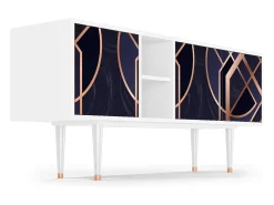 Móvel De Tv* Mueble de TV - 150х69х41 cm - T5 - Purple Temple, Branco Bege