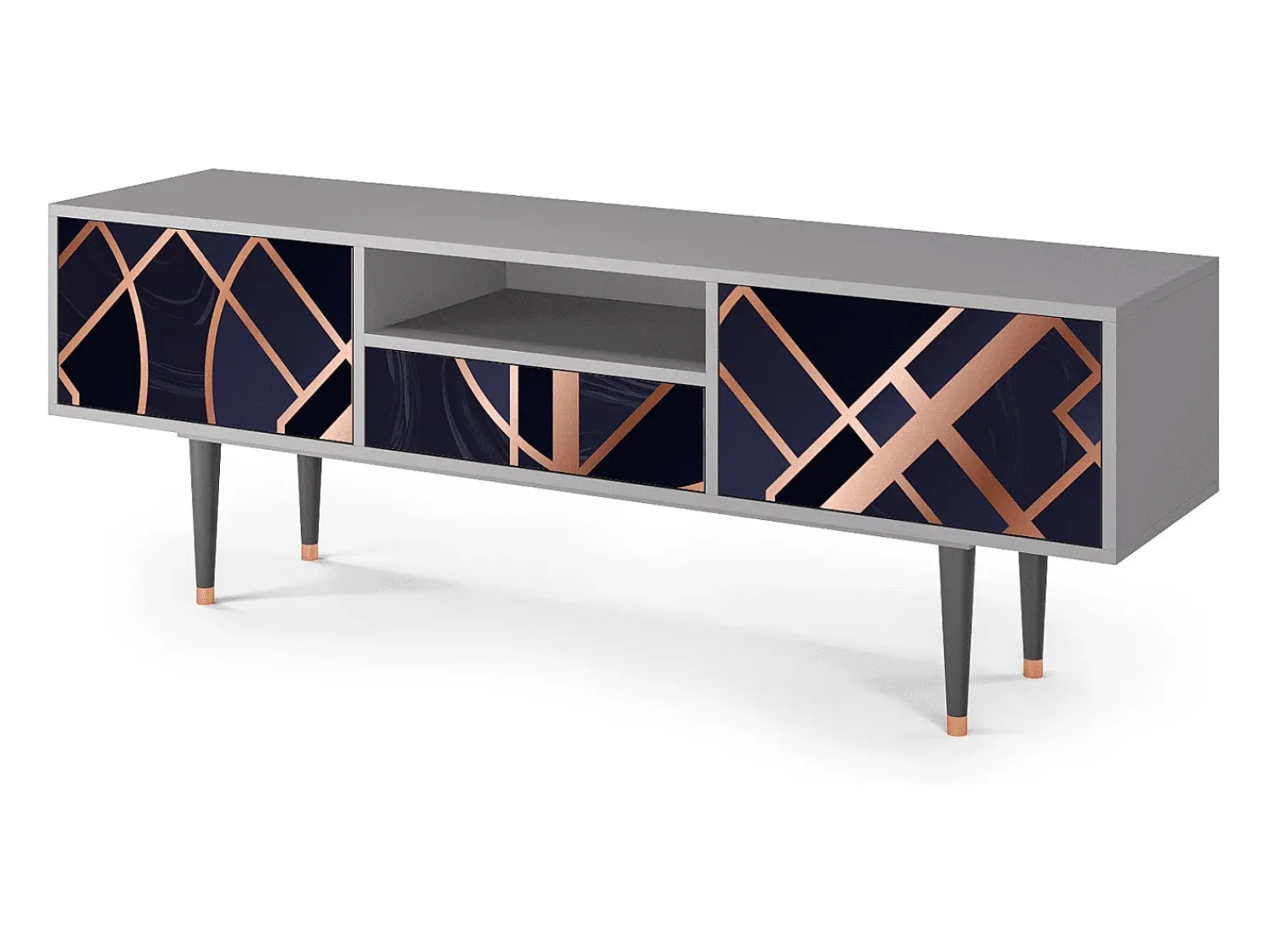 Móvel De Tv| Mueble de TV - 170х59х41 cm - T6 - Purple Temple, Cinza Cinzento