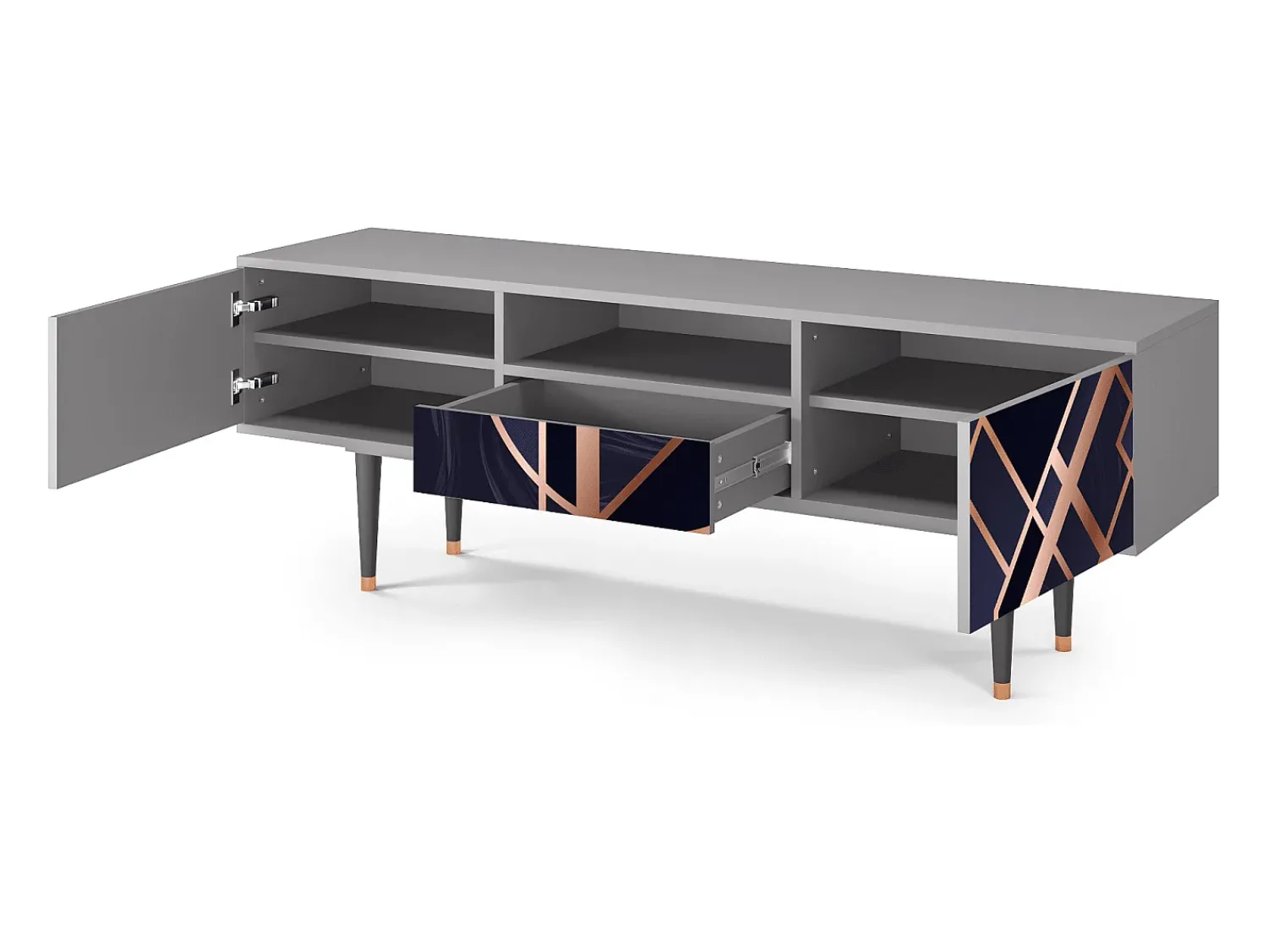Móvel De Tv| Mueble de TV - 170х59х41 cm - T6 - Purple Temple, Cinza Cinzento