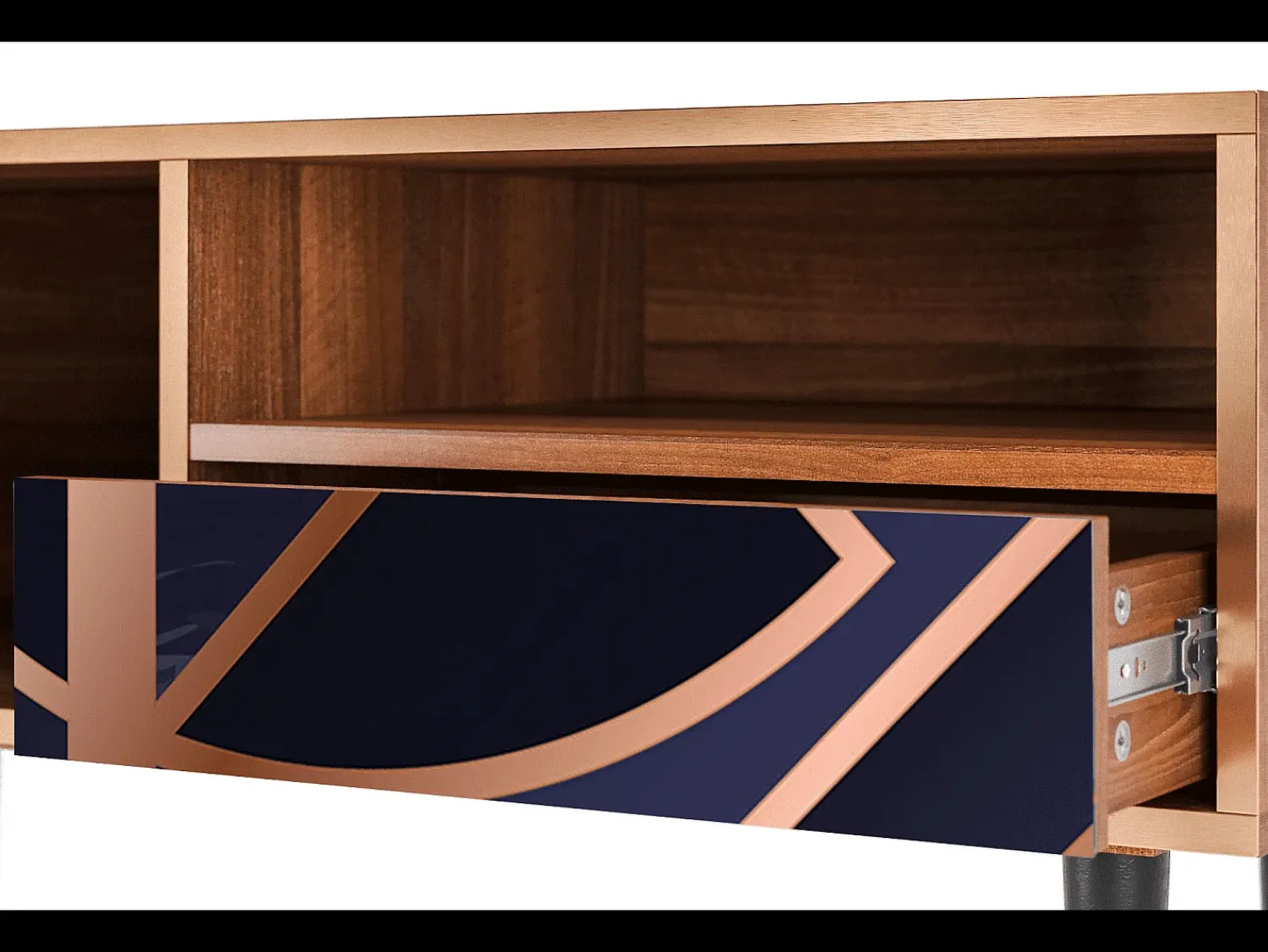 Móvel De Tv* Mueble de TV - 115х59х48 cm - T3 - Purple Temple, Nogueira Castanho