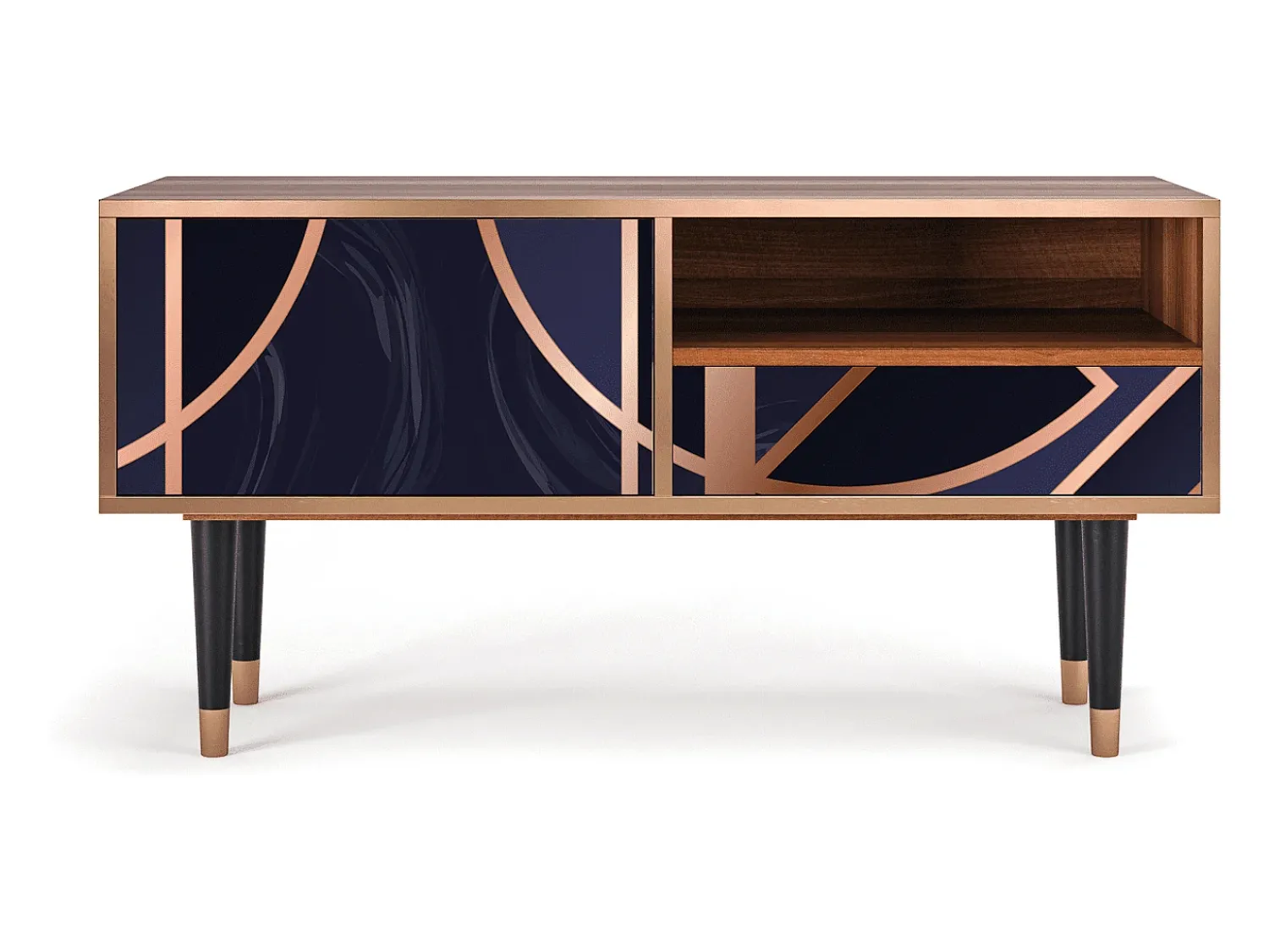 Móvel De Tv* Mueble de TV - 115х59х48 cm - T3 - Purple Temple, Nogueira Castanho