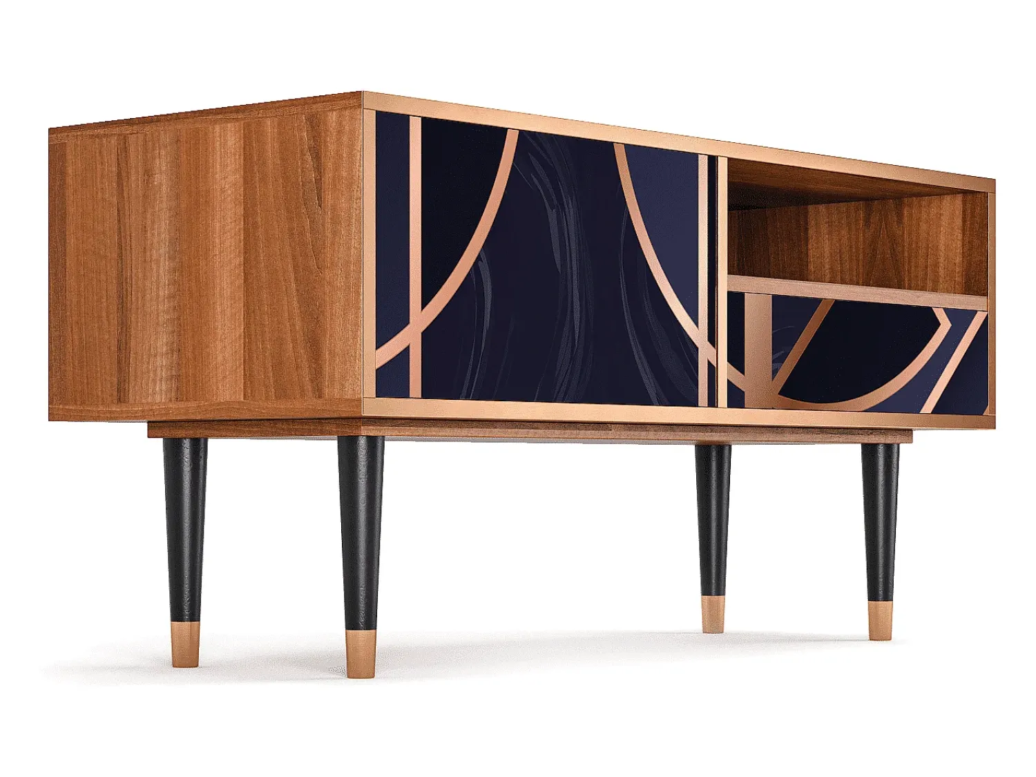 Móvel De Tv* Mueble de TV - 115х59х48 cm - T3 - Purple Temple, Nogueira Castanho