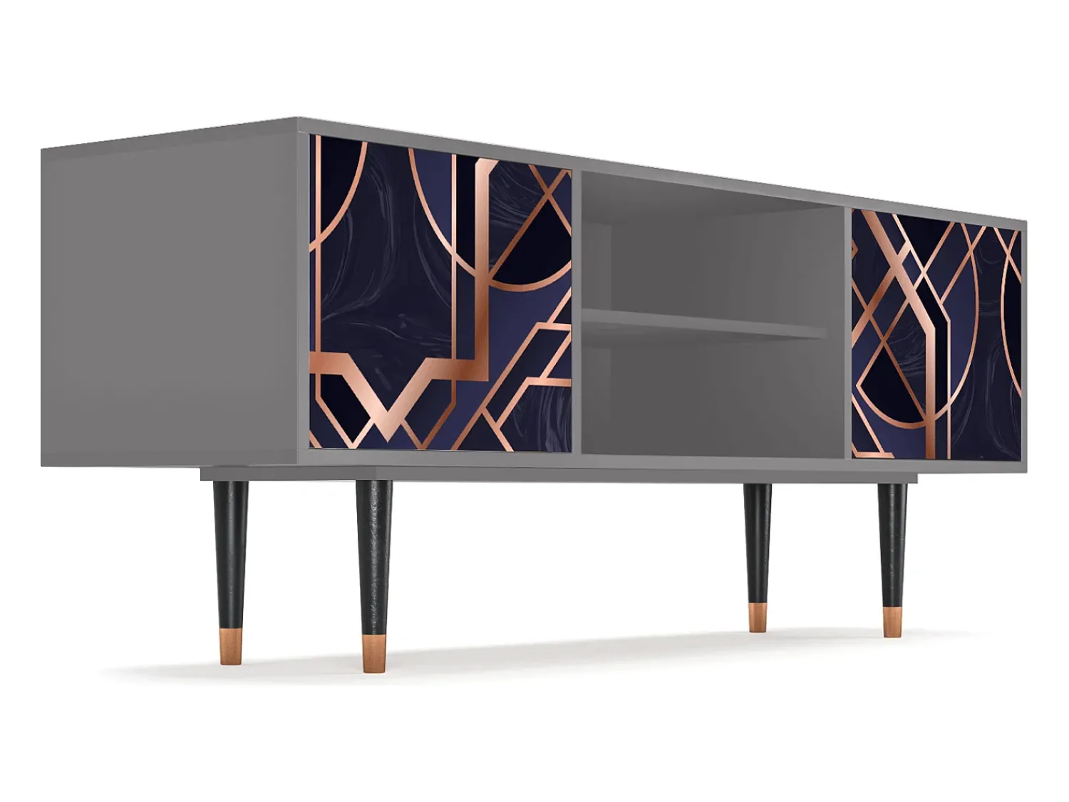Móvel De Tv| Mueble de TV - 170х69х48 cm - T2 - Purple Temple, Cinza Cinzento