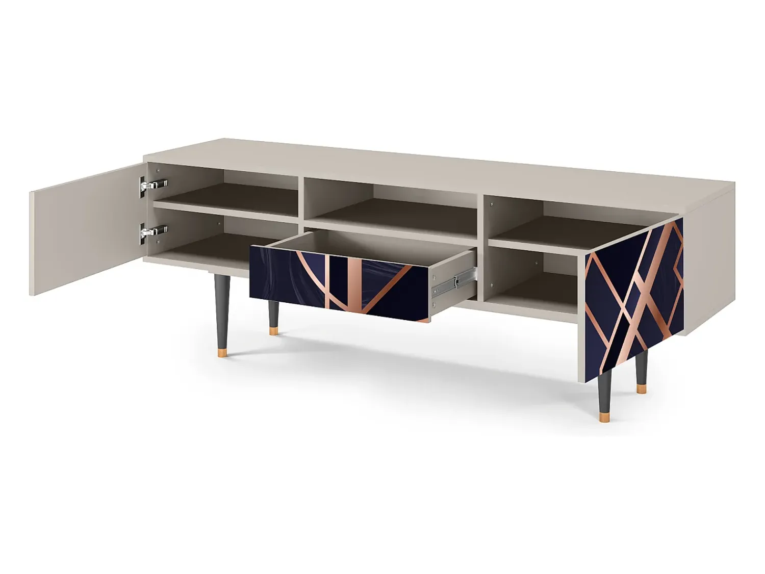 Móvel De Tv* Mueble de TV - 170х59х41 cm - T6 - Purple Temple, Areia Bege