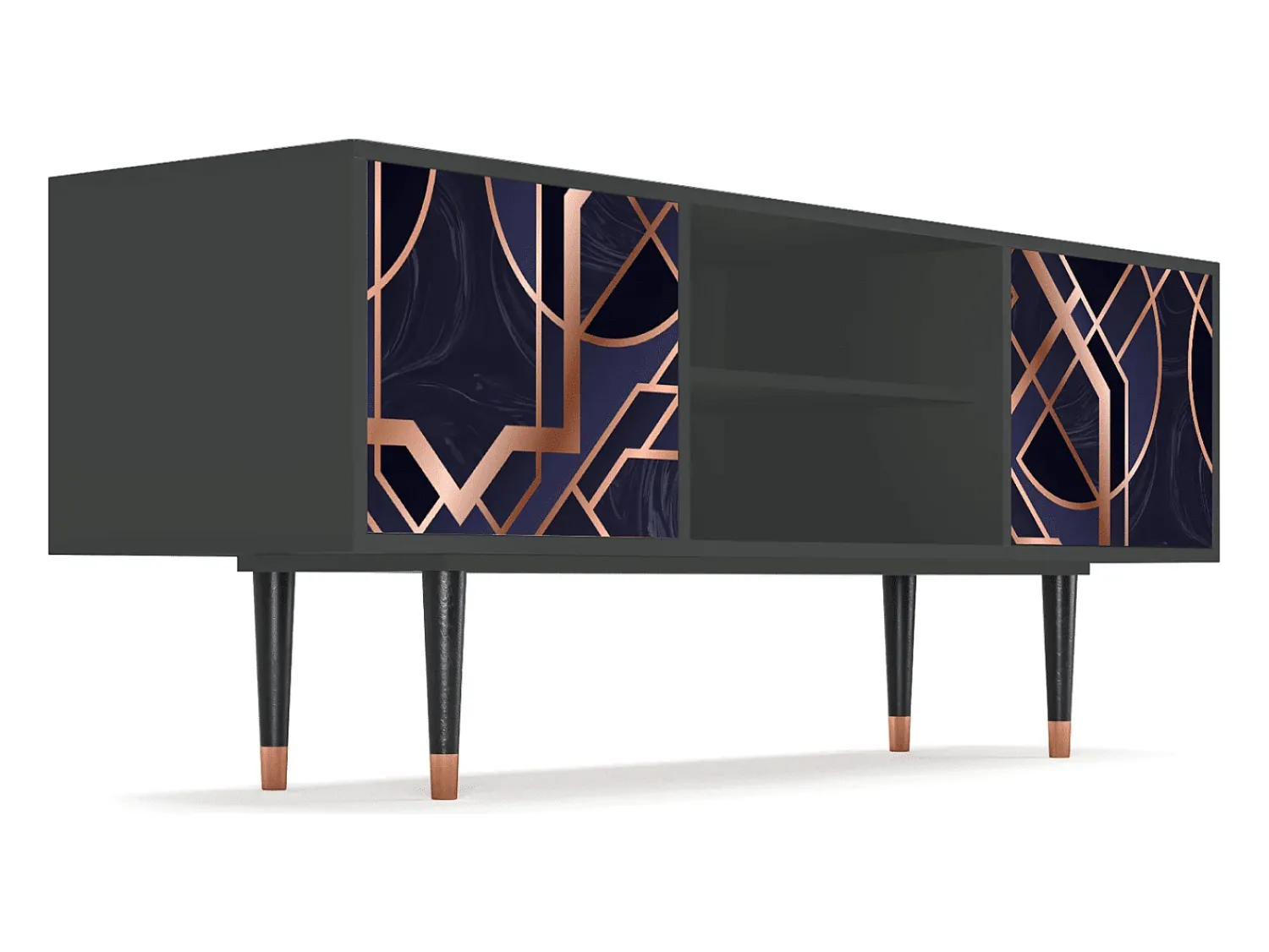 Móvel De Tv| Mueble de TV - 170х69х48 cm - T2 - Purple Temple, Antracite Cinza antracite