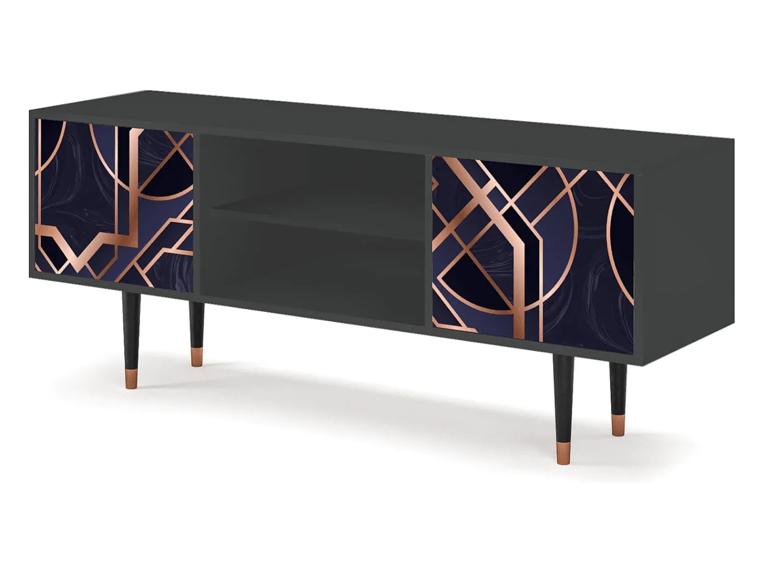Móvel De Tv| Mueble de TV - 170х69х48 cm - T2 - Purple Temple, Antracite Cinza antracite
