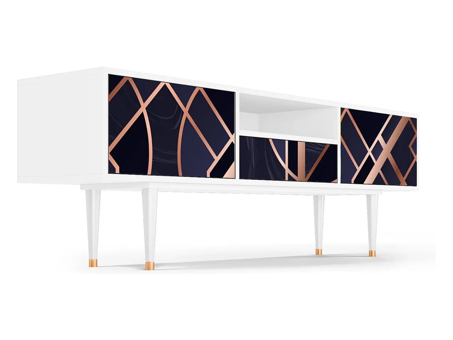 Móvel De Tv* Mueble de TV - 170х59х41 cm - T6 - Purple Temple, Branco Bege