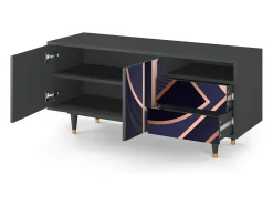 Hot Mueble de TV - 125х56х41 cm - T7 - Purple Temple, Antracite Cinza antracite