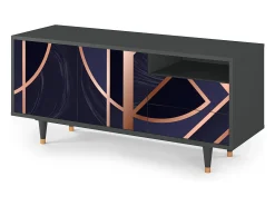 Hot Mueble de TV - 125х56х41 cm - T7 - Purple Temple, Antracite Cinza antracite