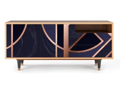 Móvel De Tv| Mueble de TV - 125х56х41 cm - T7 - Purple Temple, Nogueira Castanho