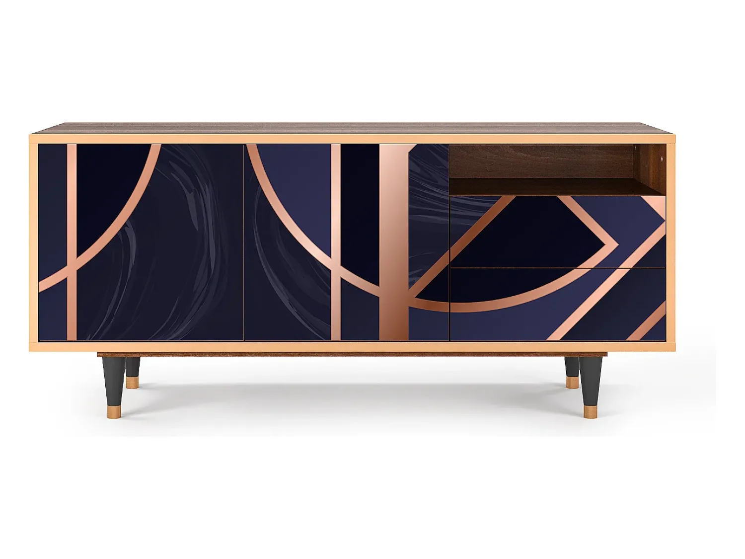 Móvel De Tv| Mueble de TV - 125х56х41 cm - T7 - Purple Temple, Nogueira Castanho