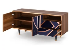 Móvel De Tv| Mueble de TV - 125х56х41 cm - T7 - Purple Temple, Nogueira Castanho